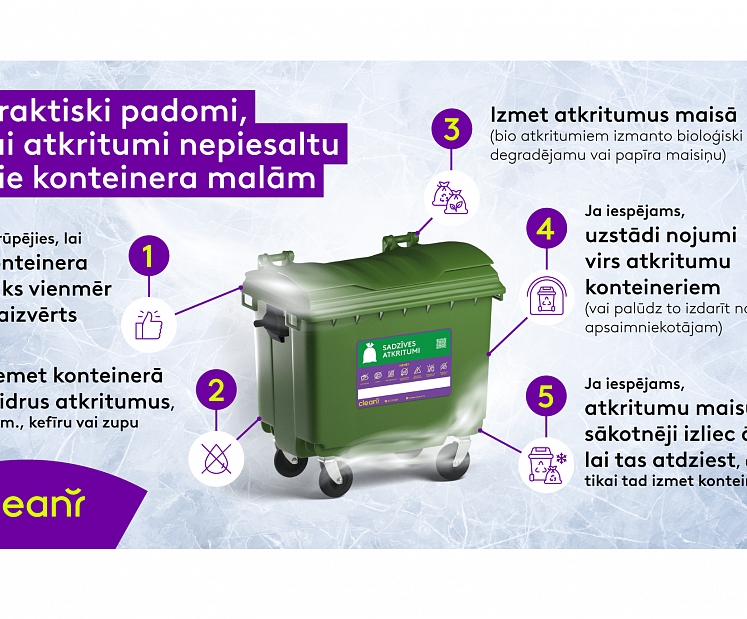 Kā ziemā novērst atkritumu piesalšanu? 5 praktiski padomi