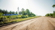Notiek būvdarbi autoceļa Butnāri–Saldus–Ezere posmā pie Lietuvas robežas (FOTO)