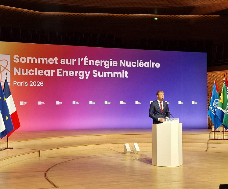 Klimata un enerģētikas ministrs uzstājās kodolenerģijas samitā Parīzē