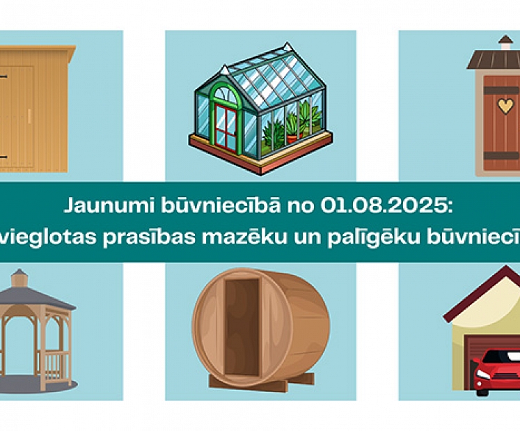 Jaunumi būvniecības jomā no 01.08.2025.: atvieglotas prasības mazēku un palīgēku būvniecībā