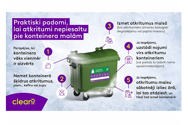 Kā ziemā novērst atkritumu piesalšanu? 5 praktiski padomi