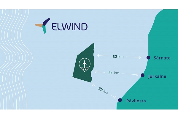 Pēc iedzīvotāju iniciatīvas atkrastes vēja parka ELWIND izpētes laukums pārvietots par septiņiem kilometriem tālāk jūrā