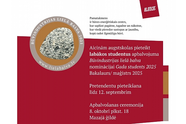 Aicina pieteikt nozares profesionāļus un jaunos talantus apbalvojumam 