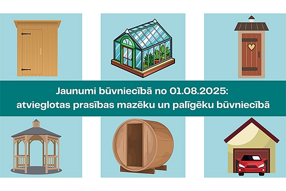 Jaunumi būvniecības jomā no 01.08.2025.: atvieglotas prasības mazēku un palīgēku būvniecībā 