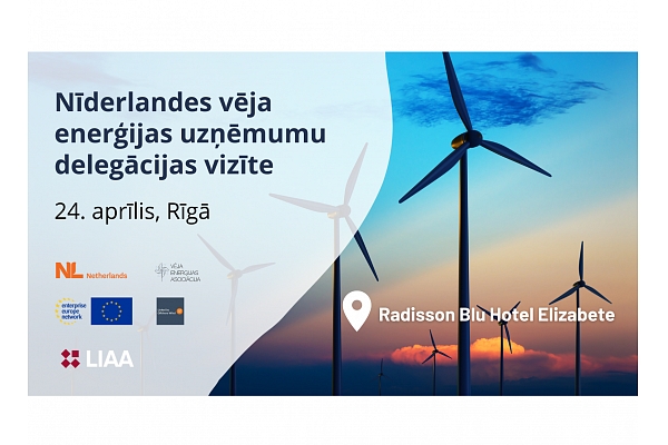 LIAA aicina pieteikties Nīderlandes vēja enerģijas uzņēmumu delegācijas vizītei Rīgā