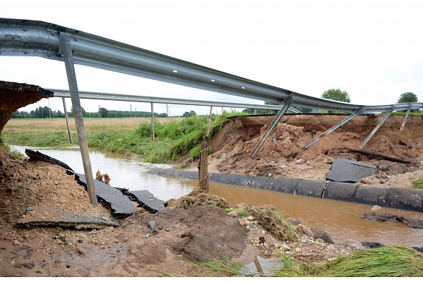 Infrastruktūrai un zemniekiem Latgalē plūdu nodarītos zaudējumus lēš miljonos eiro