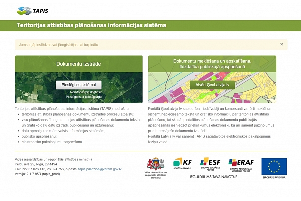 Informāciju par "Rail Baltica" projekta nacionālo interešu objekta teritoriju publicēs sistēmā TAPIS