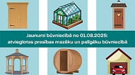 Jaunumi būvniecības jomā no 01.08.2025.: atvieglotas prasības mazēku un palīgēku būvniecībā