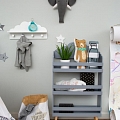 ALANDEKO children&#39;s shelves fabric baskets wall clothes hanger artificial indoor plants decorative children&#39;s pillows