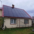 Solar panel system on a pitched roof