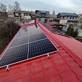 Solar power plant installation in a residential area