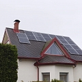 Photovoltaic panel system on the roof of the house