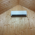 Indoor air conditioning system in a wooden interior