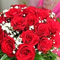 A bouquet of red roses