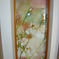 Glass sliding door with photo film