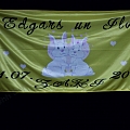 Flag printing Edgars Ilva bunnies.