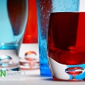 ALANDEKO tableware colored glasses blue red