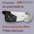 IP kamera Hikvision DS-2CD2T42WD-I8. Izšķirtspēja 4 Mpx. Nakts redzamība līdz 80 m