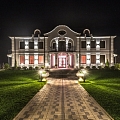 Festive castle at night