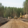 Land reclamation gravel road construction
