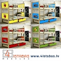Двухъярусная красочная детская кровать с лестницей, интернет-магазин мебели Латвия Валмиера Видземе мебель интернет-магазин