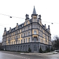 Simplified renovation of the building facade at Valmieras Street 28, In Riga.