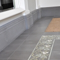 Cement tiles, concrete skirting boards