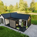 Modular house, T-shaped