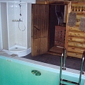 Warm water pool with hydromassage