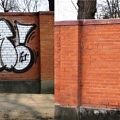 Graffiti removal with sandblasting