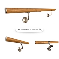 Wooden wall handrails, wall railings, wall armrests, railings